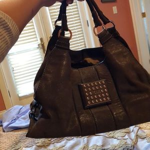 Tods Tilda Glitter Nubuck Studs Satchel